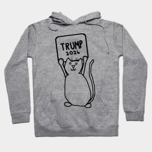 Cute Cat and Trump 2024 Sign Hoodie